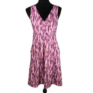 Eddie Bauer Purple and Pink Patterned Dress